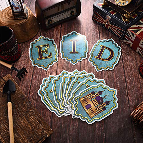 Eid Mubarak Decorations Banner Ramadan Mubarak for Muslim Ramadan Party Supplies Eid Mubarak Banner Garland Bunting Sign No Assembled Required