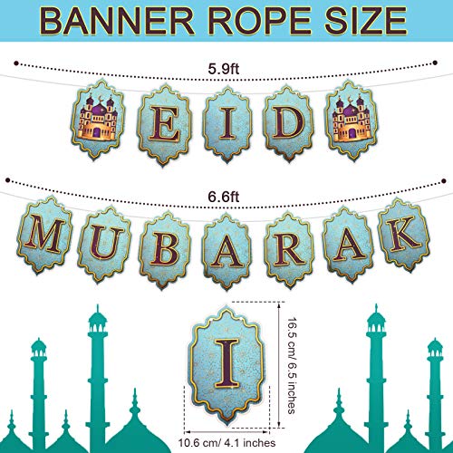 Eid Mubarak Decorations Banner Ramadan Mubarak for Muslim Ramadan Party Supplies Eid Mubarak Banner Garland Bunting Sign No Assembled Required