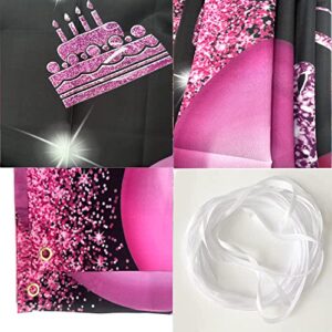 Happy 36st Birthday Backdrop Banner Pink Purple 36th Sign Poster 36 Birthday Party Supplies for Anniversary Photo Booth Photography Background Birthday Party Decorations, 72.8 x 43.3 Inch