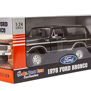 1978 Ford Bronco Ranger XLT 1:24 Diecast Model Car SUV SUT Black with Cap Truck Motormax 79371