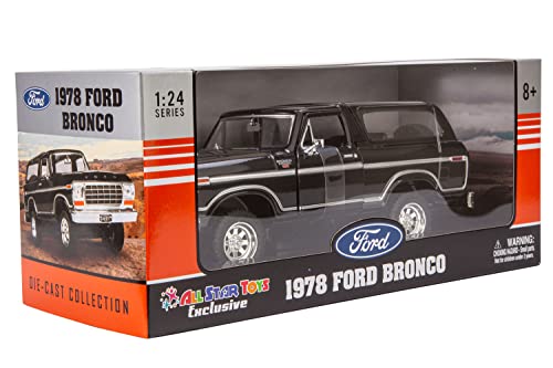 1978 Ford Bronco Ranger XLT 1:24 Diecast Model Car SUV SUT Black with Cap Truck Motormax 79371