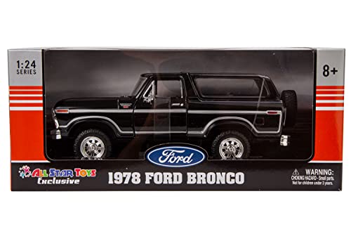 1978 Ford Bronco Ranger XLT 1:24 Diecast Model Car SUV SUT Black with Cap Truck Motormax 79371