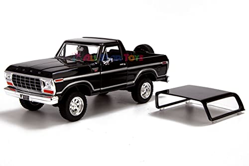 1978 Ford Bronco Ranger XLT 1:24 Diecast Model Car SUV SUT Black with Cap Truck Motormax 79371