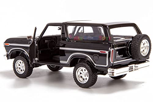 1978 Ford Bronco Ranger XLT 1:24 Diecast Model Car SUV SUT Black with Cap Truck Motormax 79371