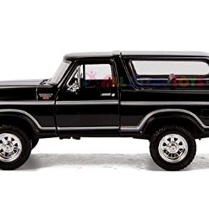 1978 Ford Bronco Ranger XLT 1:24 Diecast Model Car SUV SUT Black with Cap Truck Motormax 79371