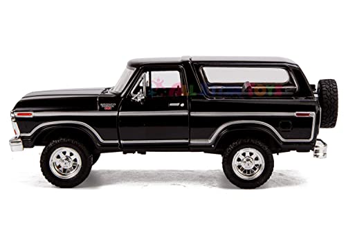 1978 Ford Bronco Ranger XLT 1:24 Diecast Model Car SUV SUT Black with Cap Truck Motormax 79371