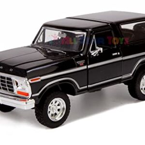 1978 Ford Bronco Ranger XLT 1:24 Diecast Model Car SUV SUT Black with Cap Truck Motormax 79371