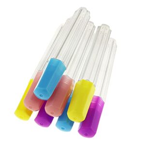 tegg needle storage tube 8pcs clear plastic felting needle safety storage containers holders bottles with colour lids
