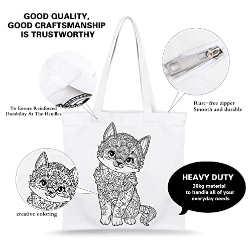 BKPVCT Economical Tote Bag DIY Kit White Canvas Bag Lightweight Medium Reusable Grocery Shopping Cloth Bags