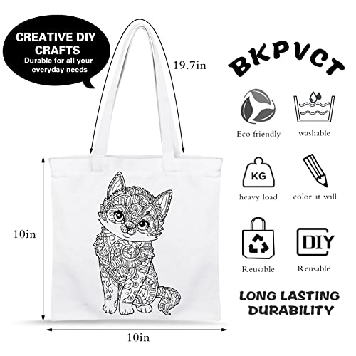 BKPVCT Economical Tote Bag DIY Kit White Canvas Bag Lightweight Medium Reusable Grocery Shopping Cloth Bags