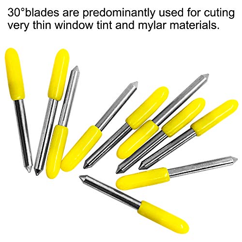 30 pcs (30/45/60 Degree) AFUNTA Blade Vinyl Cutter Plotter Cutting Blades for Roland & Most Domestic and Imported Plotter with Blade Holder Base