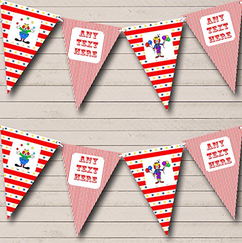 Circus Clowns Birthday Personalized Children's Birthday Party Bunting Banner