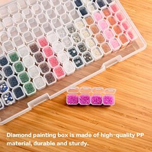 124 Grids Diamond Painting Storage, Art Accessories Tools Containers Case Plastic Bead Organizer 5D Diamond Embroidery Accessories for DIY Art Craft and Nail Diamonds(Box Only)