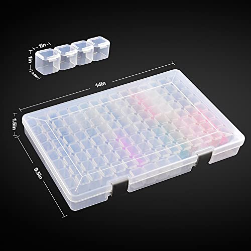 124 Grids Diamond Painting Storage, Art Accessories Tools Containers Case Plastic Bead Organizer 5D Diamond Embroidery Accessories for DIY Art Craft and Nail Diamonds(Box Only)