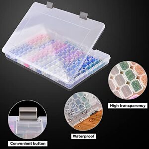 124 Grids Diamond Painting Storage, Art Accessories Tools Containers Case Plastic Bead Organizer 5D Diamond Embroidery Accessories for DIY Art Craft and Nail Diamonds(Box Only)