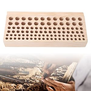 98 Holes Wood Tool Rack Leather Wooden Stamps Stand Holder Organizer for DIY Craft