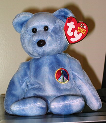 Ty Beanie Baby ~ PEACE SYMBOL the Blue Bear ~ MINT with MINT TAGS ~ RETIRED ,#G14E6GE4R-GE 4-TEW6W209457