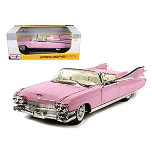 1959 cadillac eldorado biarritz convertible, pink – maisto premiere 36813 – 1/18 scale diecast model toy car by maisto
