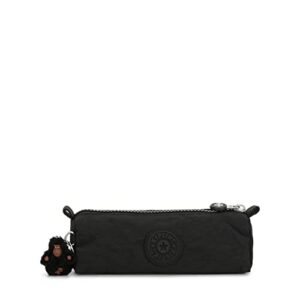 kipling women’s freedom pencil pouch, small, zipped, water-resistant, pen case, true black, 8.75”l x 2.5”h x 2.5”d