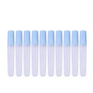 healifty 10pcs clear plastic needles storage tubes sewing needle container holder organizer with cap 10cm blue