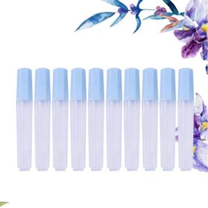 Healifty 10pcs Clear Plastic Needles Storage Tubes Sewing Needle Container Holder Organizer with Cap 10cm Blue