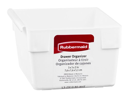 Rubbermaid 2910RDWHT 3" X 3" X 2" Drawer Organizers