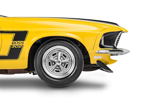 Revell 85-4313 ‘69 Boss 302 Mustang Car Kit 1:25 Scale 109-Piece Skill Level 4 Plastic Model Building Kit , Yellow