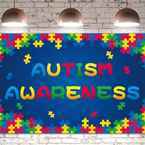 Autism Awareness Backdrop Banner April Puzzle Piece Support Party Photography Background Wall Hanging Decoration