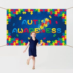 Autism Awareness Backdrop Banner April Puzzle Piece Support Party Photography Background Wall Hanging Decoration