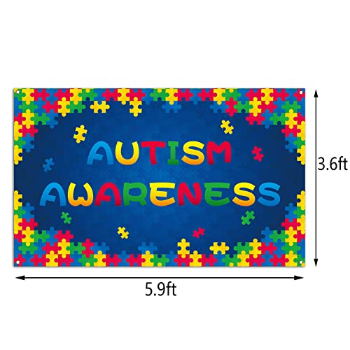 Autism Awareness Backdrop Banner April Puzzle Piece Support Party Photography Background Wall Hanging Decoration