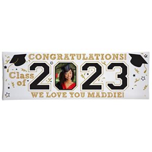 let’s make memories personalized graduation banner – year of the graduate photo banner – class of 2023 – customize with name, year, photo, message – 6ft