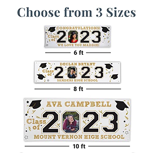 Let's Make Memories Personalized Graduation Banner - Year Of The Graduate Photo Banner - Class of 2023 - Customize with Name, Year, Photo, Message - 6ft