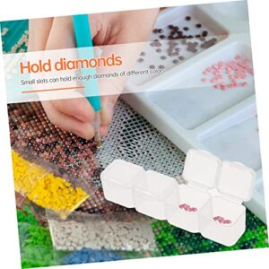 ADOCARN 20pcs Boxes 4 D Beads Sorting Picture Bead Art Glitter and Nail Organizer Diamonds Dot Crafts Case Mini Tools Diamond White Embroidery Plastic for Tool Container Transparent