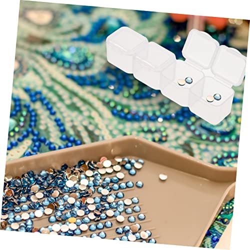 ADOCARN 20pcs Boxes 4 D Beads Sorting Picture Bead Art Glitter and Nail Organizer Diamonds Dot Crafts Case Mini Tools Diamond White Embroidery Plastic for Tool Container Transparent