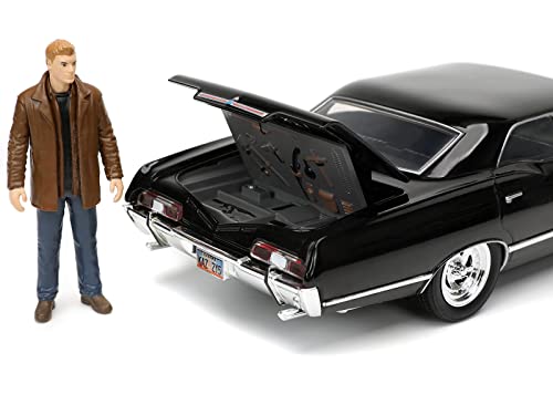 1967 Chevy Impala SS Sport Sedan Black & Dean Winchester Diecast Figurine Supernatural (2005-2020) TV Series 1/24 Diecast Model Car by Jada 32250