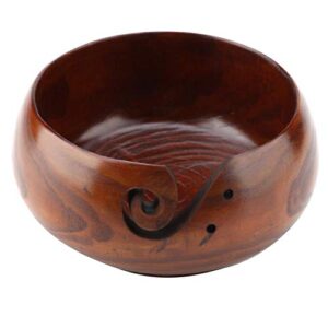 Rodipu Natural Wooden Yarn Bowl Storage Base for Knitting Crochet Organizer Holder GL