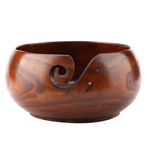 Rodipu Natural Wooden Yarn Bowl Storage Base for Knitting Crochet Organizer Holder GL