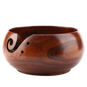 Rodipu Natural Wooden Yarn Bowl Storage Base for Knitting Crochet Organizer Holder GL