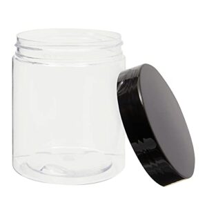 Empty Slime Storage Containers with Lids, Clear Plastic Jars and Labels (8 oz, 12 Pack)