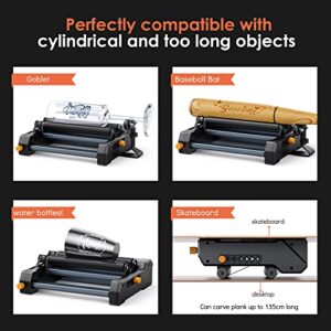 JICCODA Laser Rotary Roller for Laser Engraver,Laser Rotary Attachment Y-axis 360° Rotation for Engraving Cylindrical Objects of Different Sizes and Longer Objects.7 Position Adjustment.