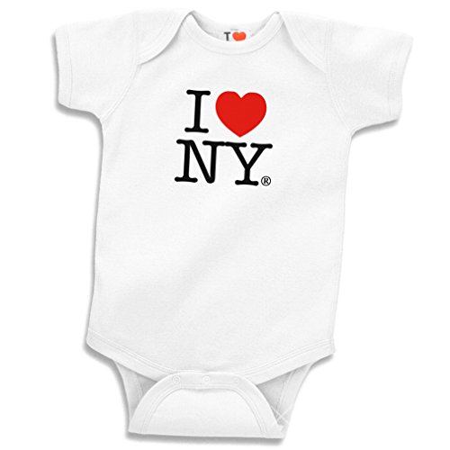 City-Souvenirs I Love NY Romper White Unisex Onesie (Newborn)