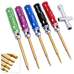 hobbyfire hex screwdriver set for axial scx24 1/24 rc crawler small hex driver 0.9mm 1.27mm 1.3mm 1.5mm 2.0mm & wheel wrench