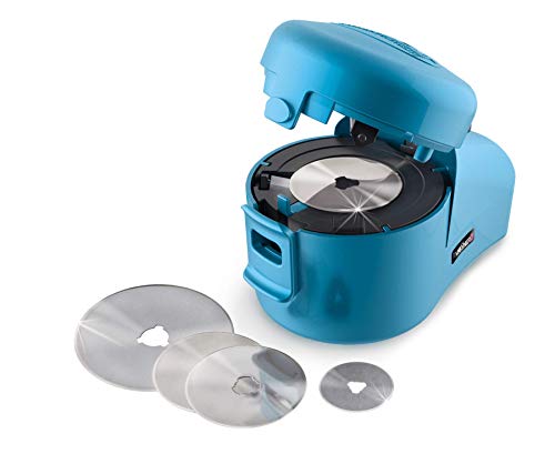 TrueCut TrueSharp 2 Power Sharpener, Fast and Easy to Use Rotary Cutter Blade Sharpener, Sharpen 28mm, 45mm and 60 mm Blades, Diamond Grit Blade Sharpening Tool, Quilting and Sewing Supplies