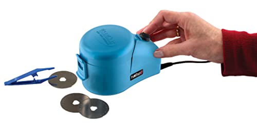 TrueCut TrueSharp 2 Power Sharpener, Fast and Easy to Use Rotary Cutter Blade Sharpener, Sharpen 28mm, 45mm and 60 mm Blades, Diamond Grit Blade Sharpening Tool, Quilting and Sewing Supplies