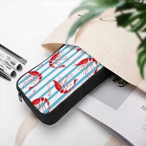 Shrimp Watercolor Pencil Case Pencil Pouch Coin Pouch Cosmetic Bag Office Stationery Organizer