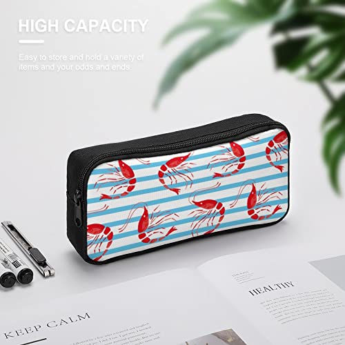 Shrimp Watercolor Pencil Case Pencil Pouch Coin Pouch Cosmetic Bag Office Stationery Organizer