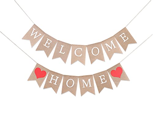 Welcome Home Burlap Banner - Personalized Welcome Home Banner ...