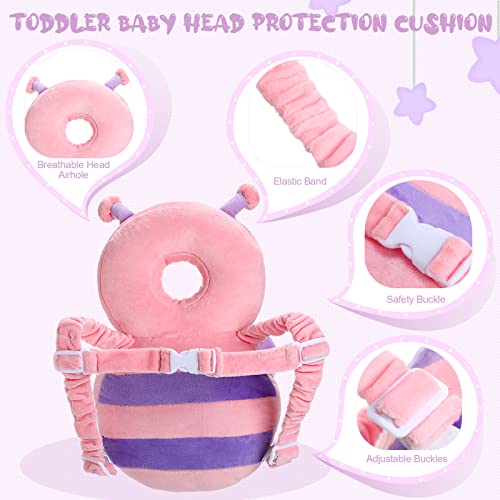 Baby Protection Set Including Toddler Baby Head Protection Cushion Backpack Wear, 4 Pairs Baby Crawling Anti Slip Knee Pads Safety Pad 4 Pairs Baby Socks for Baby Walking and Crawling, Butterfly Style