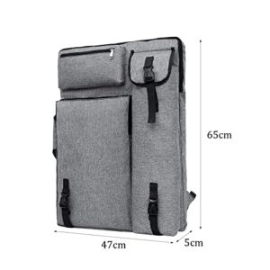 4K Artist Portfolio Case Waterproof Drawing Board Backpack Adjustable Large Canvas Shoulder Bag Sketching Art Supplies Carry Bag Travel Tote Artist Portfolio for Drawing Pad Artwork Project