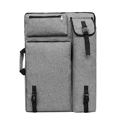 4K Artist Portfolio Case Waterproof Drawing Board Backpack Adjustable Large Canvas Shoulder Bag Sketching Art Supplies Carry Bag Travel Tote Artist Portfolio for Drawing Pad Artwork Project